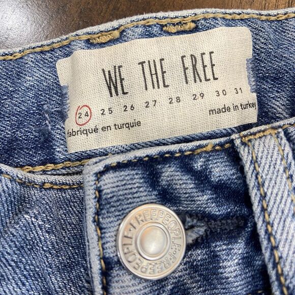 NWT Free People Dylan High Rise Button Front Cropped Blue Jeans Women’s Size 24 - Picture 10 of 13